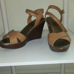 Gold 'Montego Bay Club' platform heels